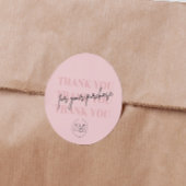 Elegant roze Bedankt voor uw aankoop bedrijf Ronde Sticker