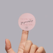 Elegant roze Bedankt voor uw aankoop bedrijf Ronde Sticker