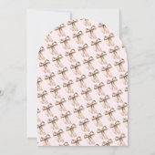 Elegant Roze Beige Coquette Bow Baby shower Kaart (Achterkant)