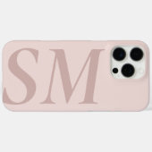 Elegant roze beige vet Initiaal monogram Case-Mate iPhone Case (Achterkant (horizontaal))