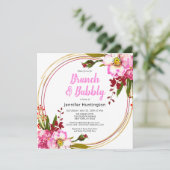 Elegant roze bessen bloemengoud boho Vrijgezellenf Kaart (Staand voorkant)