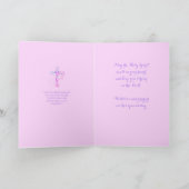 Elegant roze bevestigingsflorale kruising kaart (Binnen)
