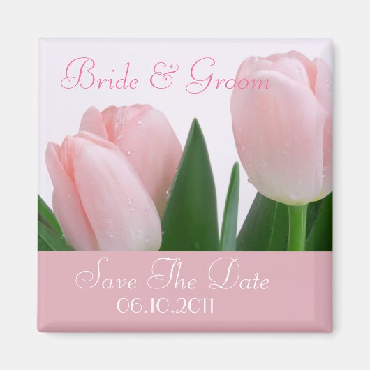 Elegant Roze Bewaar de datummagneet Magneet (Voorkant)