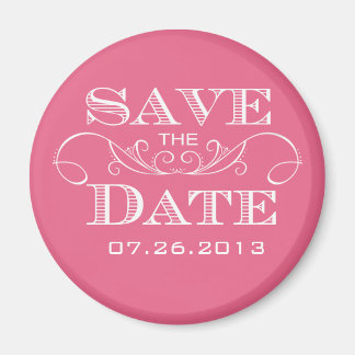 Elegant Roze Bewaar de Datummagneet Magneet