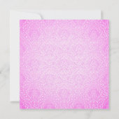 Elegant roze & Black Chic Damask Sweet 16 Invite Kaart (Achterkant)