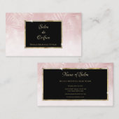 Elegant Roze Blad Goud Lijst Haar En Beauty Visitekaartje (Voorkant / Achterkant)
