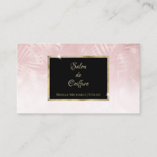 Elegant Roze Blad Goud Lijst Haar En Beauty Visitekaartje