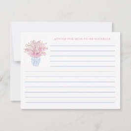 Elegant Roze Blauw Advies voor Moeder Baby shower  Kaart