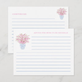 Elegant Roze Blauw Advies voor Moeder Baby shower  Kaart