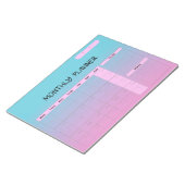 Elegant Roze Blauw Blank Maandelijkse Kalender Pla Notitieblok (Schuin)