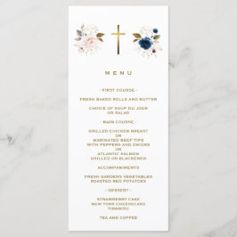 Elegant Roze Blauw Bloemen Goud Kruis Tweelingen D Menu