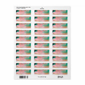 Elegant Roze & Blauw Bruiloft Retouradres Etiket (Full Sheet)