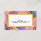 Elegant roze blauw en Gold Geode Loyalty Card (Achterkant)