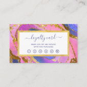 Elegant roze blauw en Gold Geode Loyalty Card (Voorkant)