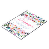 Elegant roze blauw Floral genaamd DevotiJournal Notitieboek (Linkerzijde)