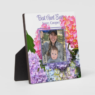 Elegant roze blauw geel groen bloemenhortensia's fotoplaat