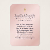 Elegant Roze Blauw Goud Bloemen Memorial Kaarten Visitekaartje (Achterkant)