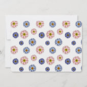 Elegant roze blauw hij of zij bloemengeslacht onth kaart (Achterkant)