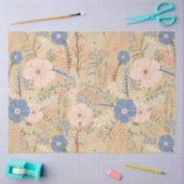 Elegant Roze Blauw Karamel Floral Pattern Tissuepapier (Craft)