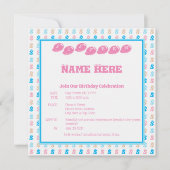 Elegant Roze Blauw Monogrammed Fun Letter Patroon Kaart (Voorkant)