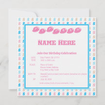 Elegant Roze Blauw Monogrammed Fun Letter Patroon