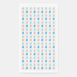 Elegant Roze Blauw Monogrammed Fun Letter Patroon Servet