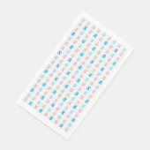 Elegant Roze Blauw Monogrammed Fun Letter Patroon Servet (Hoek)