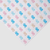 Elegant Roze Blauw Monogrammed Fun Letter Patroon Tissuepapier (Detail)