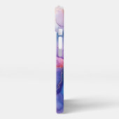 Elegant roze blauw paarse telefoonhoesje girly gol iPhone hoesje (Linkerkant)