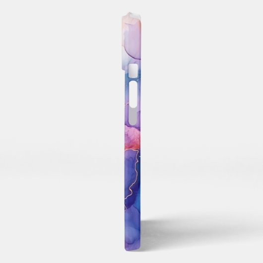 Elegant roze blauw paarse telefoonhoesje girly gol iPhone hoesje (Linkerkant)