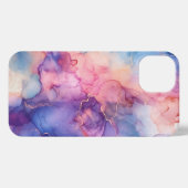 Elegant roze blauw paarse telefoonhoesje girly gol iPhone hoesje (Achterkant horizontaal)