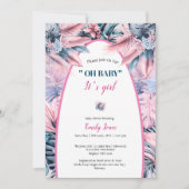 Elegant roze blauw pastel oh baby shower kaart (Voorkant)