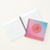 Elegant roze blauw trendy modern monogram notitieboek (Binnen)