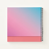 Elegant roze blauw trendy modern monogram notitieboek (Achterkant)