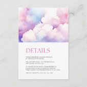 Elegant Roze Blauw Wit Wolken Monogram Bruiloft Informatiekaartje (Voorkant)