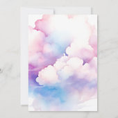 Elegant Roze Blauw Wit Wolken Monogram Bruiloft Save The Date (Achterkant)