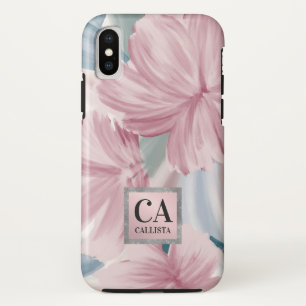Elegant roze blauw zilver groen glitter monogram Case-Mate iPhone case