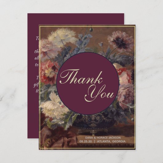 Elegant Roze Blauwe Biva mandje pinda's Bedankkaart (Voorkant / Achterkant)