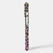 Elegant roze blauwe glitter zwarte luipaard afdruk Case-Mate iPhone case (Achterkant / Links)
