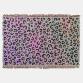 Elegant roze blauwe glitter zwarte luipaard afdruk deken (Voorkant)