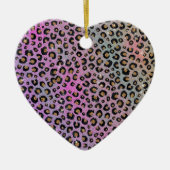 Elegant roze blauwe glitter zwarte luipaard afdruk keramisch ornament (Voorkant)