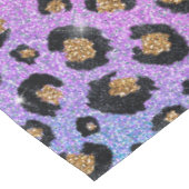 Elegant roze blauwe glitter zwarte luipaard afdruk tafelkleed (Gekanteld)