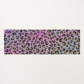 Elegant roze blauwe glitter zwarte luipaard afdruk yogamat (Achterkant (horizontaal))