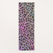Elegant roze blauwe glitter zwarte luipaard afdruk yogamat (Voorkant)
