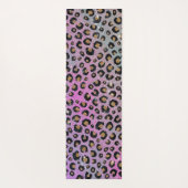 Elegant roze blauwe glitter zwarte luipaard afdruk yogamat (Achterkant)