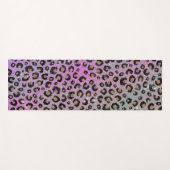 Elegant roze blauwe glitter zwarte luipaard afdruk yogamat (Voorkant (horizontaal))