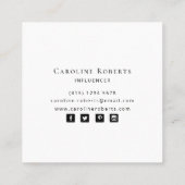 Elegant roze blauwe, moderne penseelstreken Waterv Vierkante Visitekaartje (Achterkant)