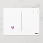 Elegant roze blauwe paarse ballonnen hartminimalis briefkaart (Achterkant)