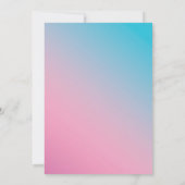 Elegant roze blauwe Waterverf Flora Wedding Custom Kaart (Achterkant)