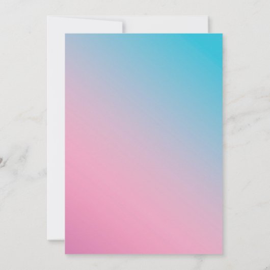 Elegant roze blauwe Waterverf Flora Wedding Custom Kaart (Achterkant)